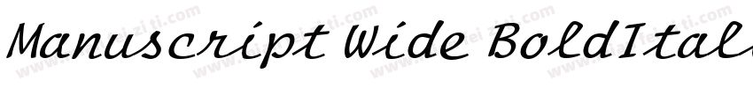 Manuscript Wide BoldItalic字体转换